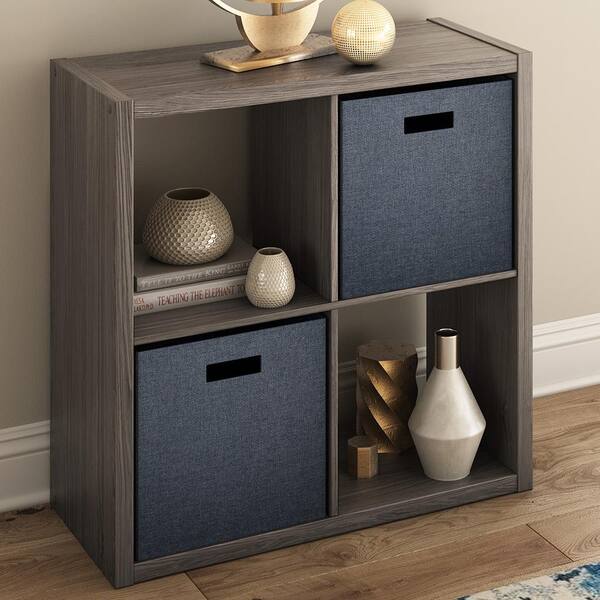ClosetMaid 4552 30 in. H x 29.84 in. W x 13.50 in. D Graphite Gray Wood Large 4-Cube Organizer - 2