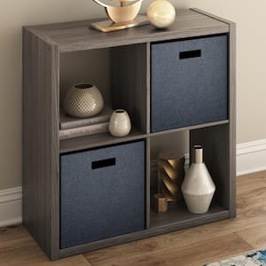 30 in. H x 29.84 in. W x 13.50 in. D Graphite Gray Wood Large 4-Cube Organizer