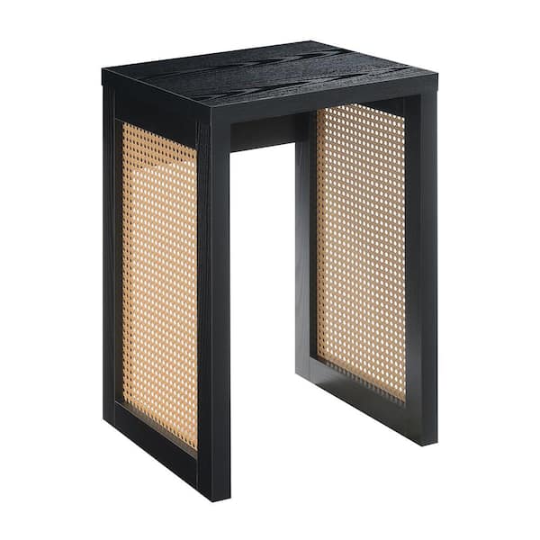 Convenience Concepts Northfield Weave 15.75 in. Black/Beige Barley Square Particle Board End Table