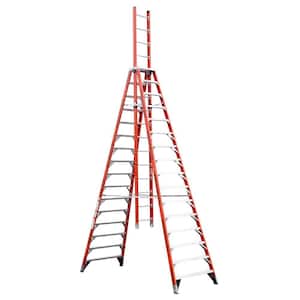 16 ft. Fiberglass Extension Trestle Step Ladder with 300 lb. Load Capacity Type IA Duty Rating