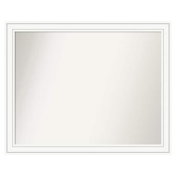 Amanti Art Craftsman White 45 in. x 36 in. Custom Non-Beveled Satin Wood Framed Bathroom Vanity Wall Mirror