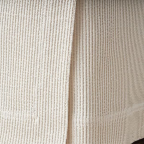Company Cotton 18 in. Textured Stripe Ivory King Bed Skirt