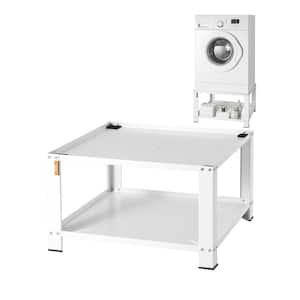 27.95 in. W Universal Laundry Pedestal Washing Machine Base White with Storage Shelf for Washer and Dryer