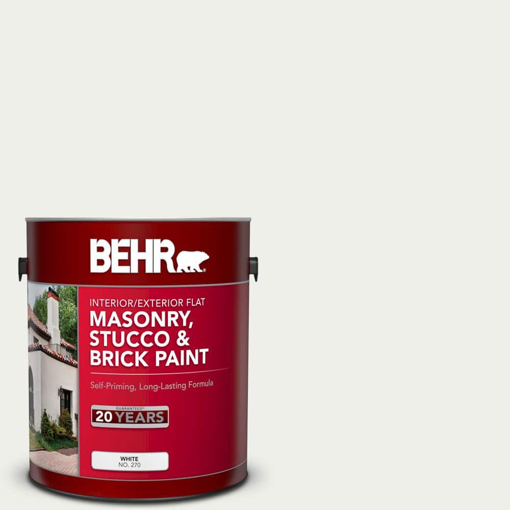 1 gal. #MS-39 Crystal White Flat Masonry, Stucco and Brick Interior/Exterio