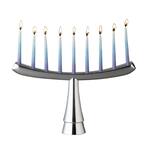 12.5 in. Silver Metal Menorah Holiday Candles