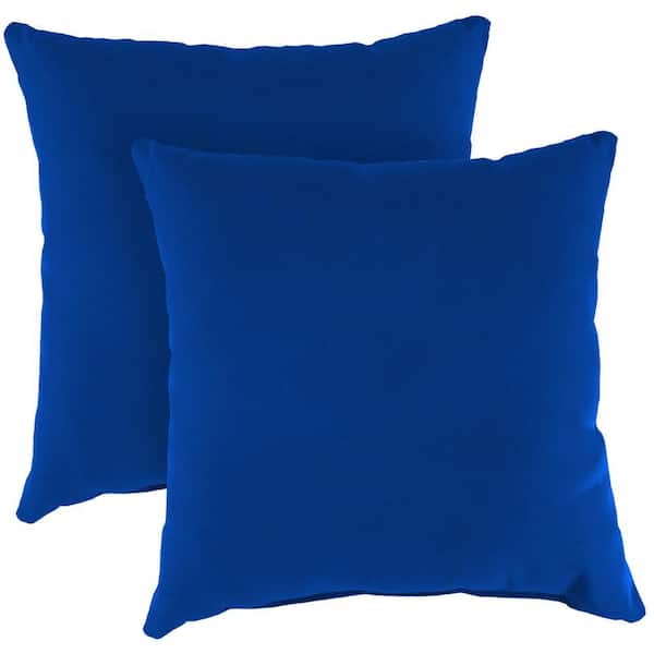 Jordan Manufacturing Sunbrella 16 in. x 16 in. Canvas Pacific Blue Solid Square Knife Edge Outdoor Throw Pillows (2-Pack)