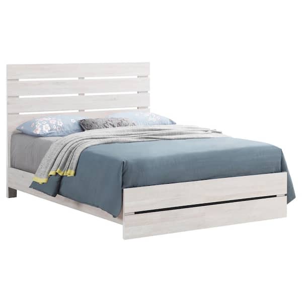 Brantford White Wood Frame Eastern King Panel Bed