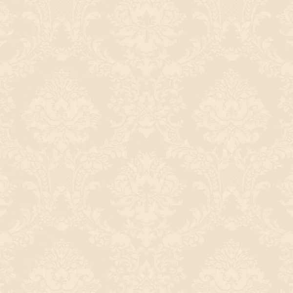 Norwall Document Damask Wallpaper in Cream and Pearl