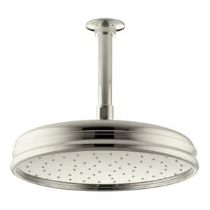 1-Spray Patterns 8 in. Ceiling Mount Rain Fixed Shower Head in Vibrant Polished Nickel
