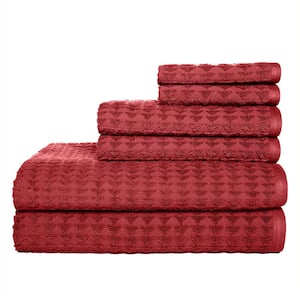 Brayson 6-Piece Lava Falls Textured Cotton Bath Towel Set
