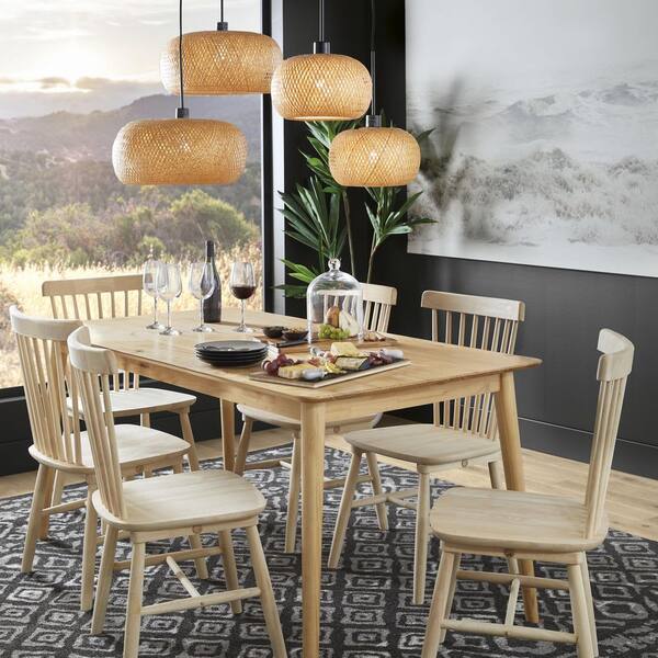 natural finish dining set