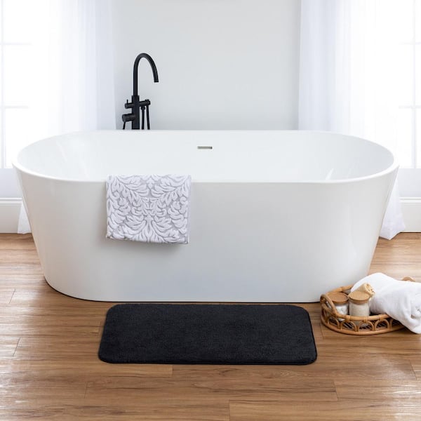 Legacy Black 20 in. x 34 in. Nylon Machine Washable Bath Mat