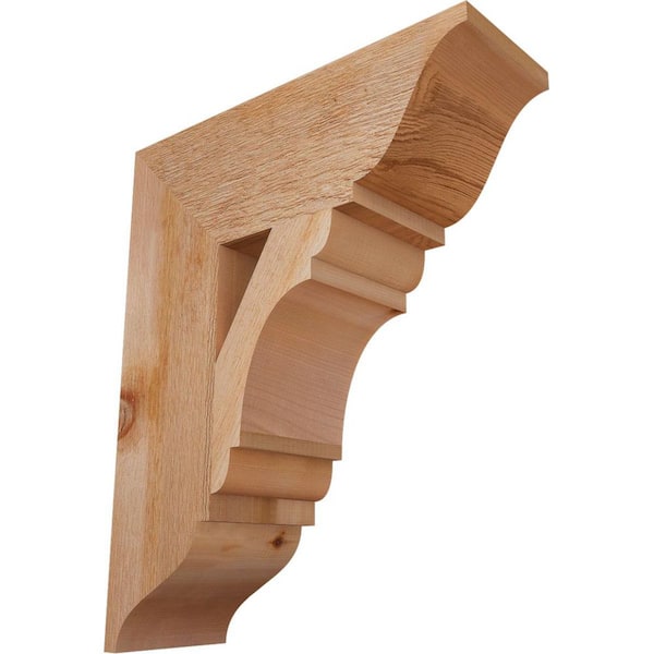 Ekena Millwork 6 in. x 22 in. x 18 in. Western Red Cedar Olympic Traditional Rough Sawn Bracket
