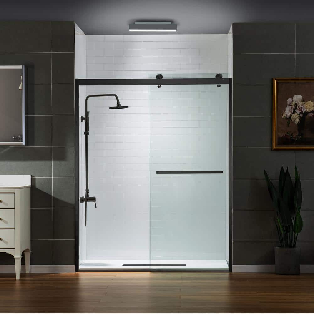 60" x 76" Frameless Sliding Shower Door with Chrome Finish