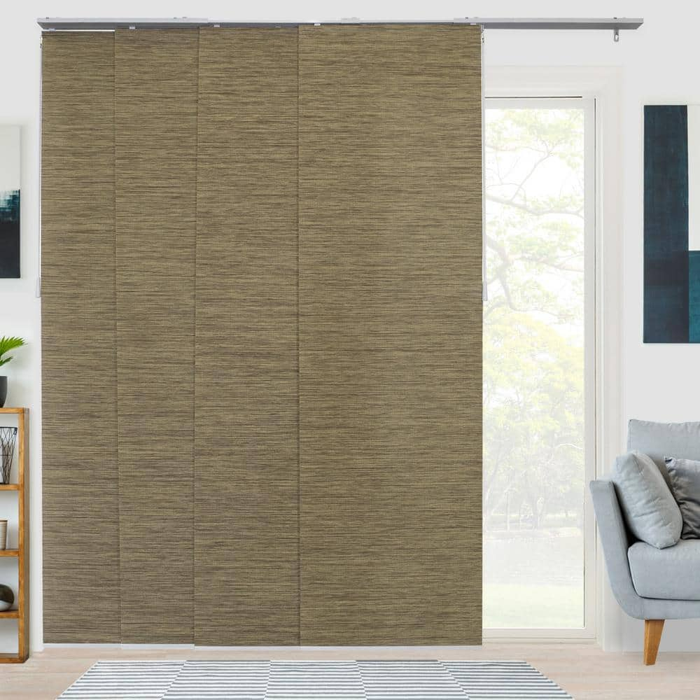 Chicology Wheat Adjustable Sliding Panel Track Blind with 23 in Slats ...