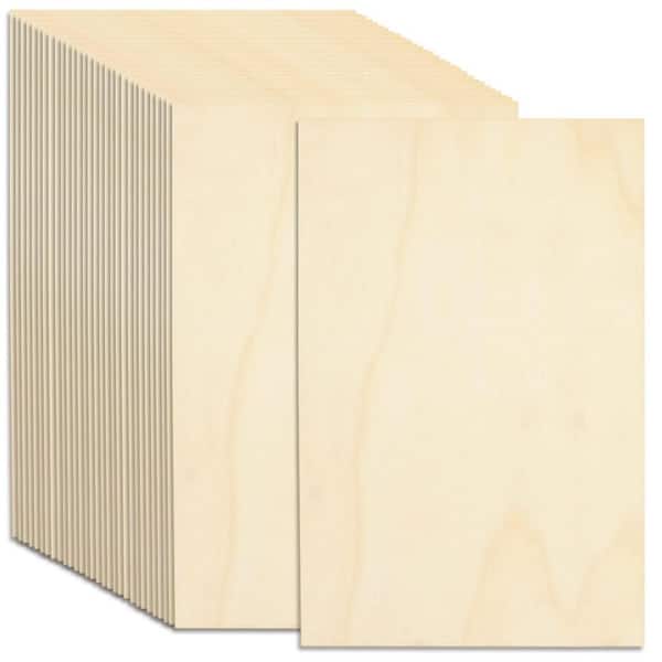 0.08 in. x 0.33 ft. x 0.5 ft. Basswood Project Panel Unfinished Wood Sheets 50-Pack for DIY Crafts