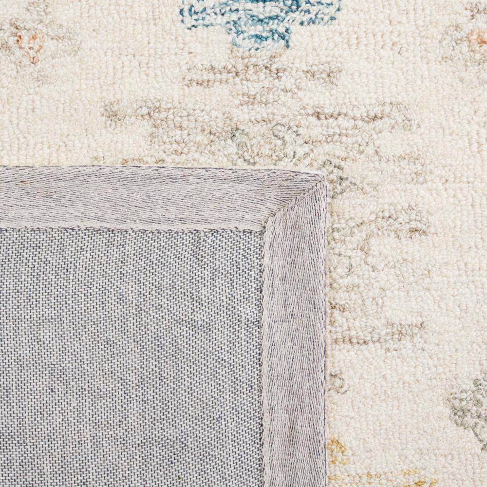 Ivory and Blue Hand-Tufted Wool Rectangular Rug