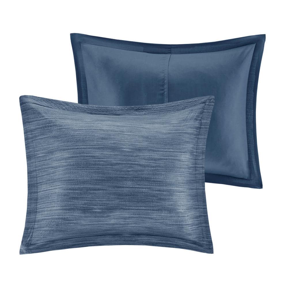 Navy Queen Reversible Microfiber Comforter Set