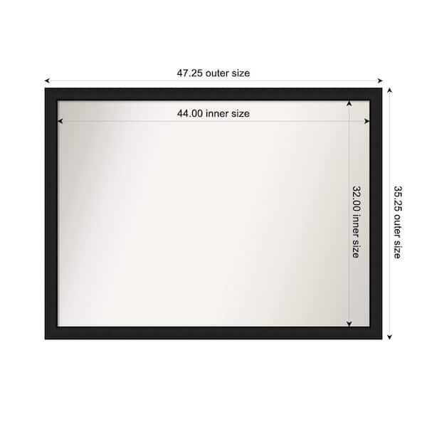 Amanti Art Midnight Black Narrow 47.25 in. W. x 35.25 in. Custom Non-Beveled Wood Framed Bathroom Vanity Wall Mirror