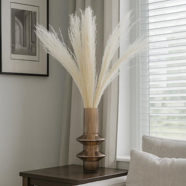 21 in. White Indoor Non Artificial Dried Preserved Buddha Dust-Pack of 4