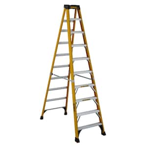 10 ft. Fiberglass Step Ladder 14.2 ft. Reach Height Type 1AA - 375 lbs., Expanded Work Step and Impact Absorption System