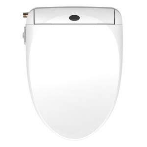 Electric Cleansing Bidet Seat for Elongated Closed Front Toilet Seat in. White