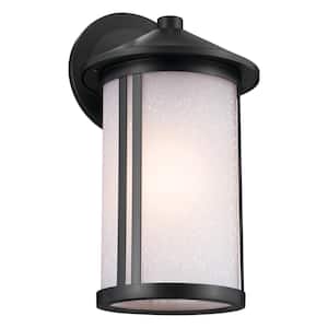 Lombard 16.5 in. 1-Light Black Outdoor Hardwired Wall Lantern Sconce with No Bulbs Included (1-Pack)