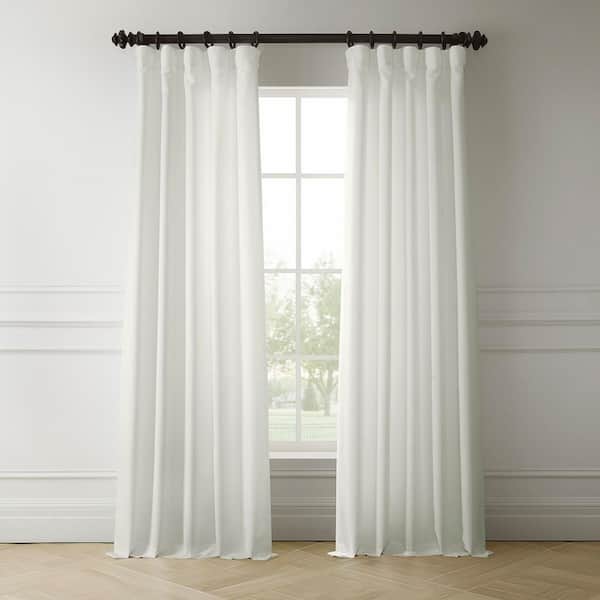 Magnolia Off White Italian Faux Linen Room Darkening Curtain - 50 in. W x 96 in. L (1 Panel)