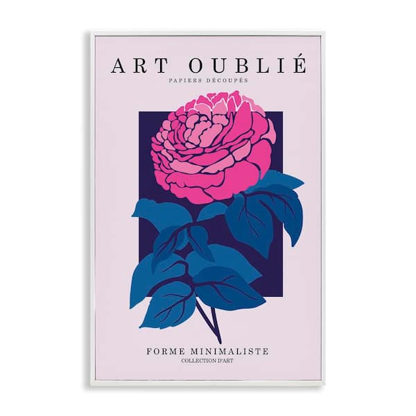 Stupell Industries Peony Gallery Poster by Incado White Framed Nature Giclee Art Print 24 in. x 16 in.
