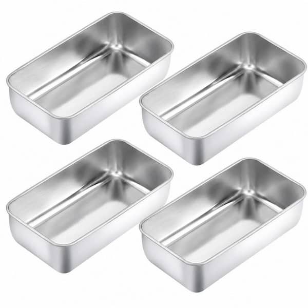 9.25 in. x 5 in. Stainless Steel Bread Loaf Pan for Baking, Bread, Cake, Lasagna, Oven and Dishwasher Safe (Piece of 4)