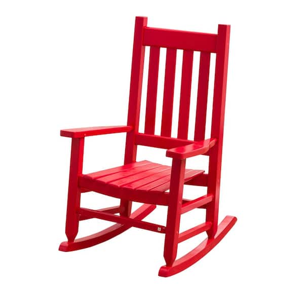 BplusZ Red Wood Child s Outdoor Rocking Chair Kid s Porch Rocker