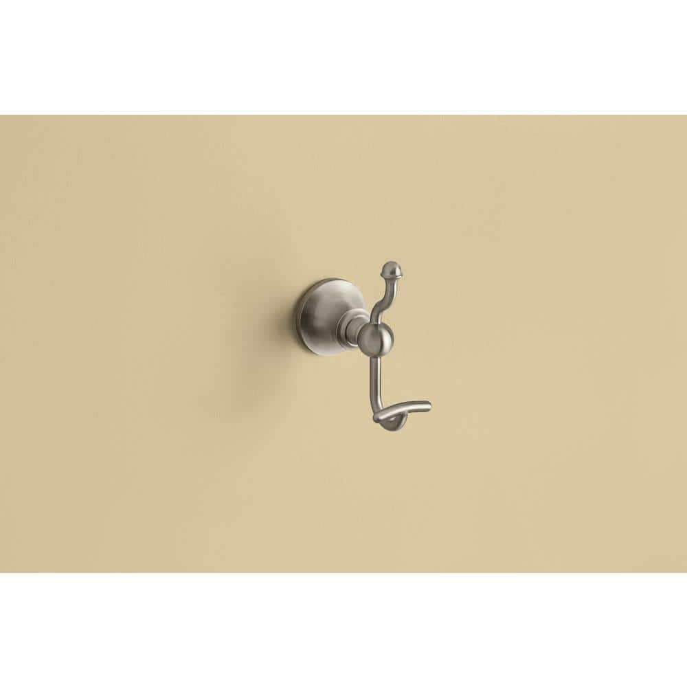 Brushed Nickel Transitional Double Robe Hook