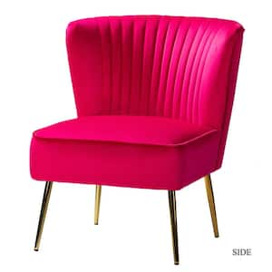 Monica Fuchsia GoLd Legs Velvet Side Chair