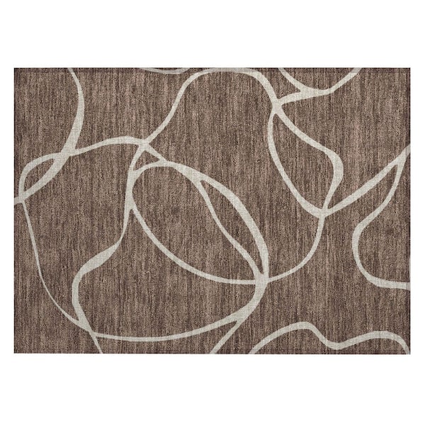 Addison Rugs Chantille Machine Washable Indoor/Outdoor Abstract ACN999 Brown 1 ft. 8 in. x 2 ft. 6 in. Area Rug
