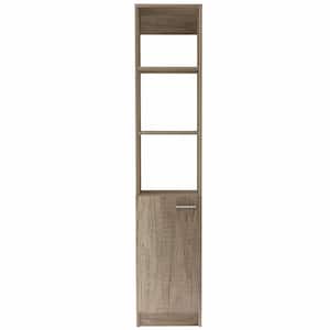13.03 in. W x 10.4 in. D x 63.80 in. H Brown Particle Board Linen Cabinet with 5 Shelves