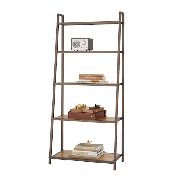 TRINITY Bronze Anthracite 5-Tier Bamboo Shelving Unit (27 in. W x 60 in. H x 14 in. D)