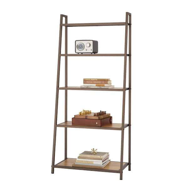 Bronze Anthracite 5-Tier Bamboo Shelving Unit (27 in. W x 60 in. H x 14 in. D)