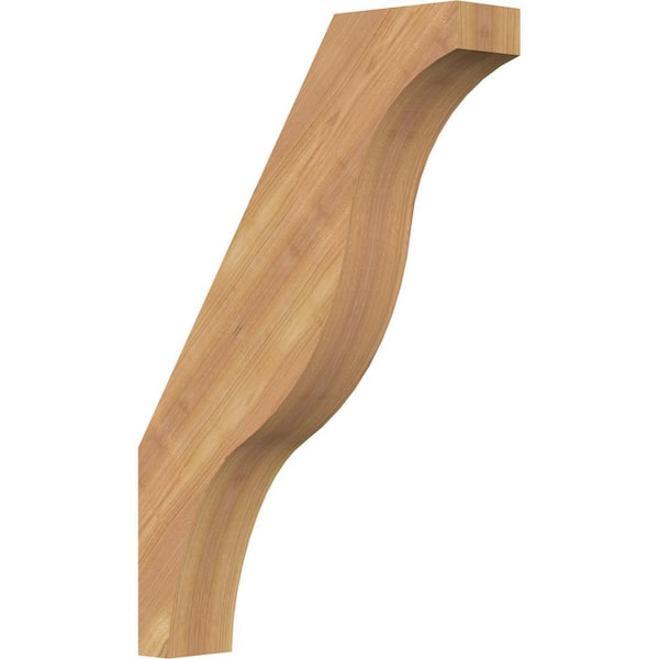 Ekena Millwork 3 1/2"W x 16"D x 24"H Funston Smooth Knee Brace, Western Red Cedar