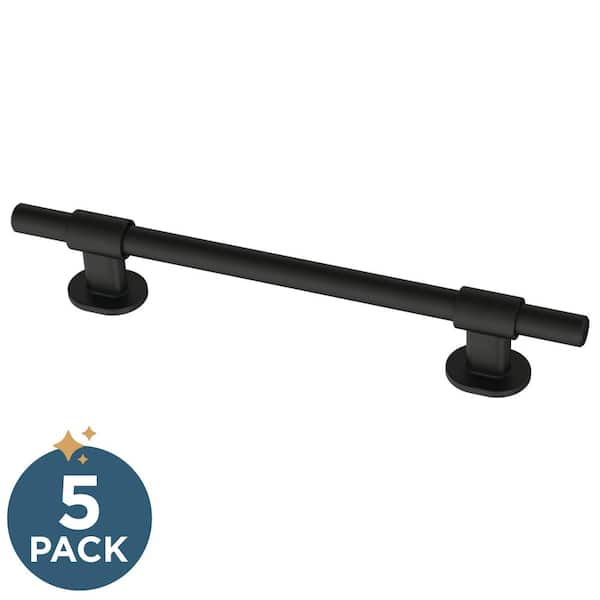 Franklin Brass 5-Pack Bar Adjusta-Pull Adjustable 1-3/8 to 5-6/15 (35-160 mm) Classic Matte Black Cabinet Drawer Pulls