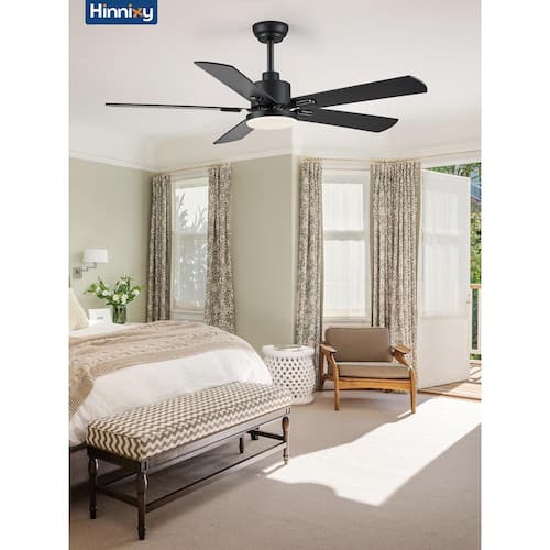 2-Pack 52 in. Indoor Black Downrod/Angled Mount Ceiling Fan with Dual-Finish Blades and Light Kit and Remote Control Lighting