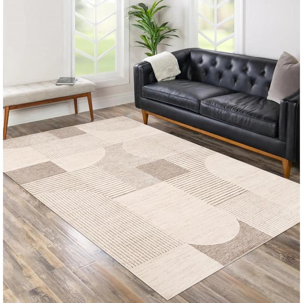 Concord Global Trading Retro Beige 7 ft. x 9 ft Concord Global Trading Retro Beige 7 ft. x 9 ft