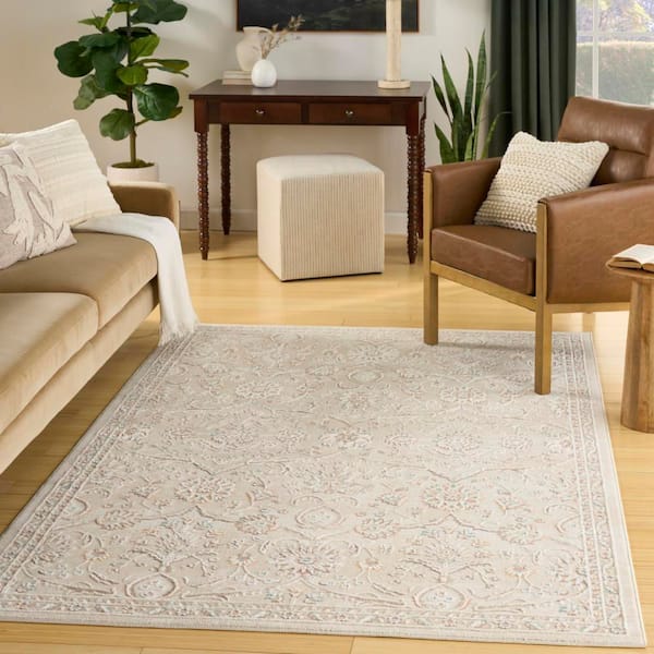 Isla Ivory 5 ft. x 7 ft. Medallion Traditional Area Rug