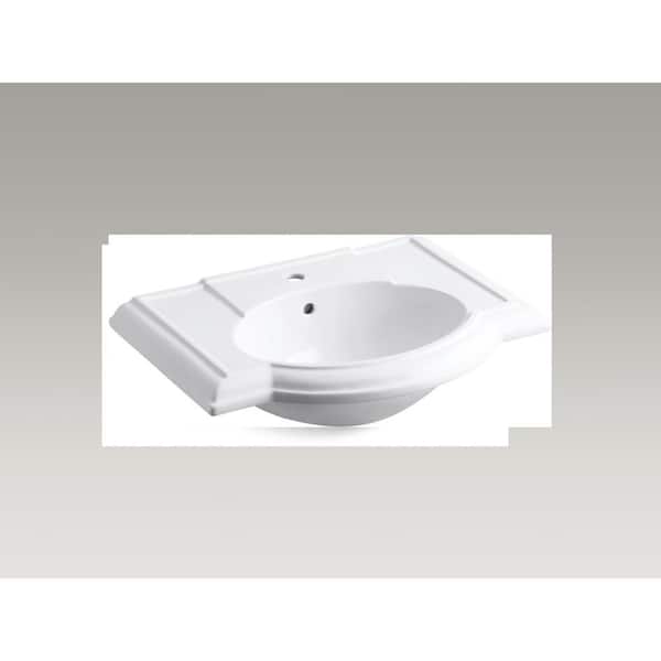Devonshire Vitreous China Pedestal Combo Bathroom Sink with 8 in. Widespread Faucet Holes in Biscuit with Overflow Drain Devonshire Vitreous China Pedestal Combo Bathroom Sink with 8 in. Widespread Faucet Holes in Biscuit with Overflow Drain