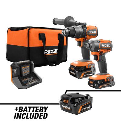 18V Brushless Cordless 2-Tool Combo Kit with Hammer Drill, Impact Driver, (3) Batteries, Charger, and Bag