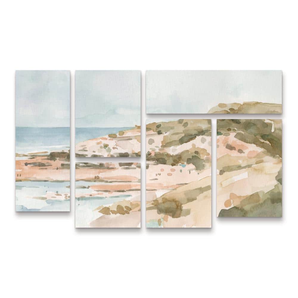 Emma Caroline Neutral Seaside II Multi Panel Canvas Wall Art Set