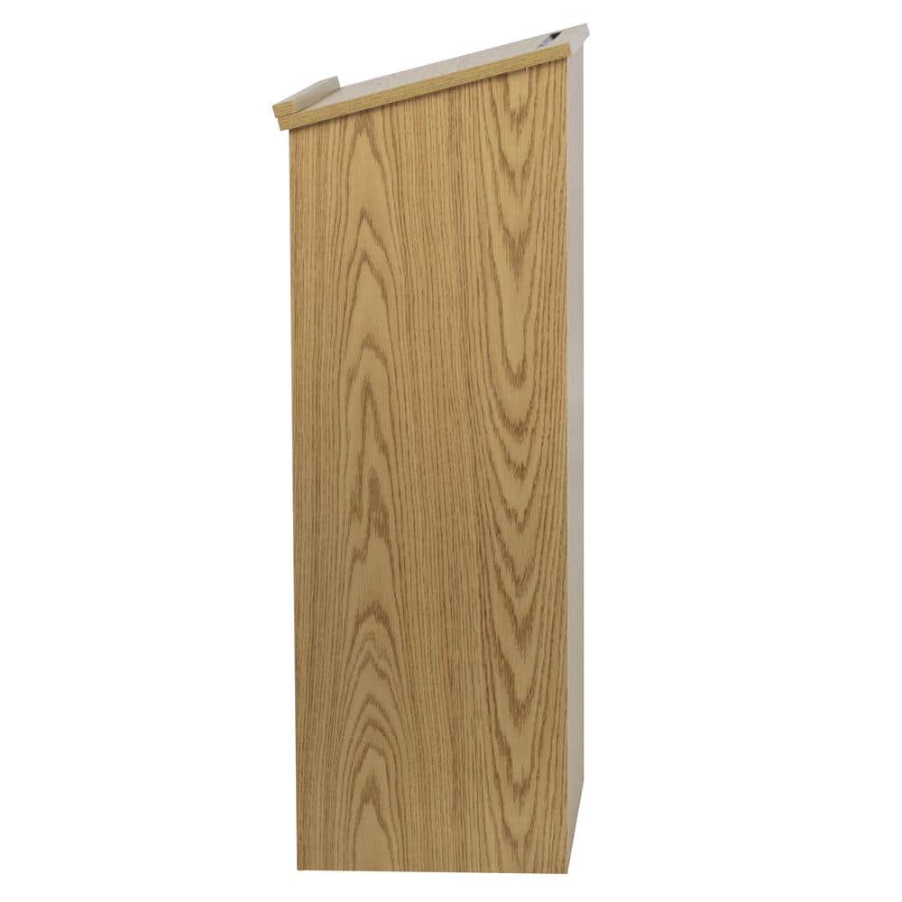 Oak Wood Stand-Up Lectern with Adjustable Shelf