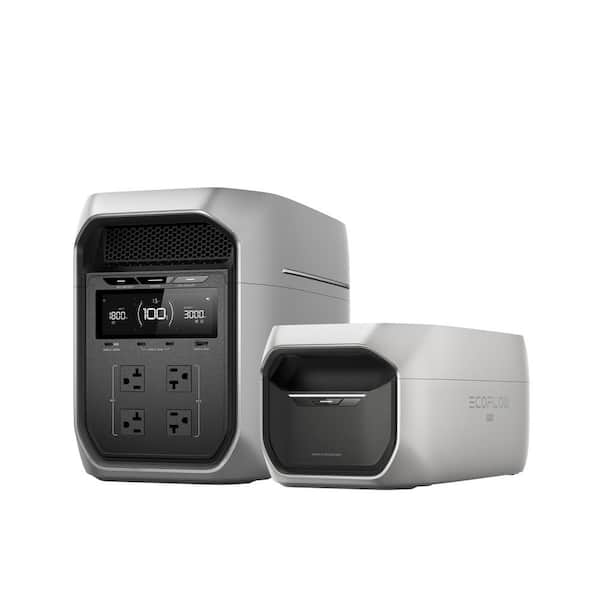 3000W Delta 3 Max Plus with Extra Battery, Total 4096Wh Capacity, Push-Button Start Battery Generator LFP Power Station