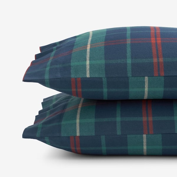 The Company Store Company Cotton Classic Plaid Red/Green Cotton Standard Pillowcase (Set of 2)