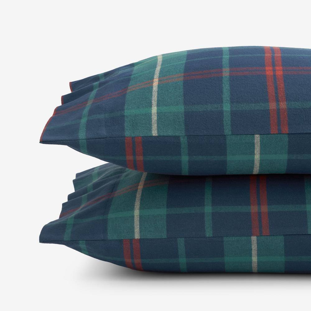 The Company Store Company Cotton Red Green Plaid Velvet Flannel Red
