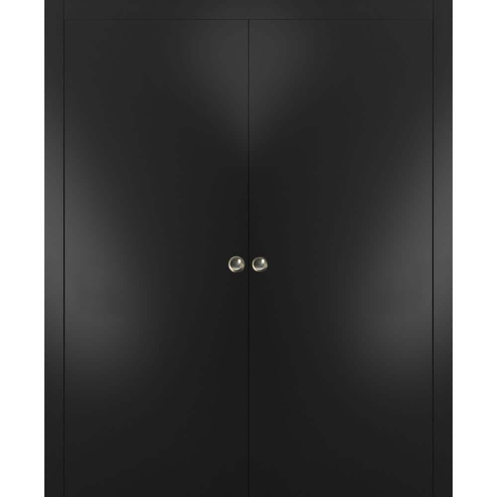 Sartodoors Planum 0010 48 in. x 96 in. Flush Black Finished Wood ...